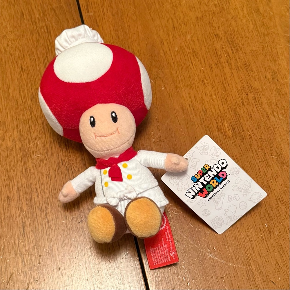 Super Nintendo World Mario Chef Toad Plush 10” Universal Studios Exclusive NWT